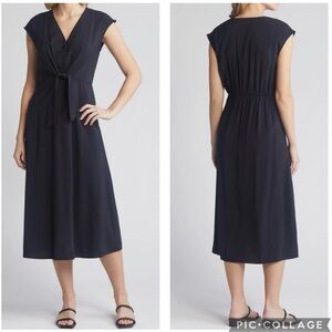 Julia‎ Jordan Tie Waist Midi Dress Black 12